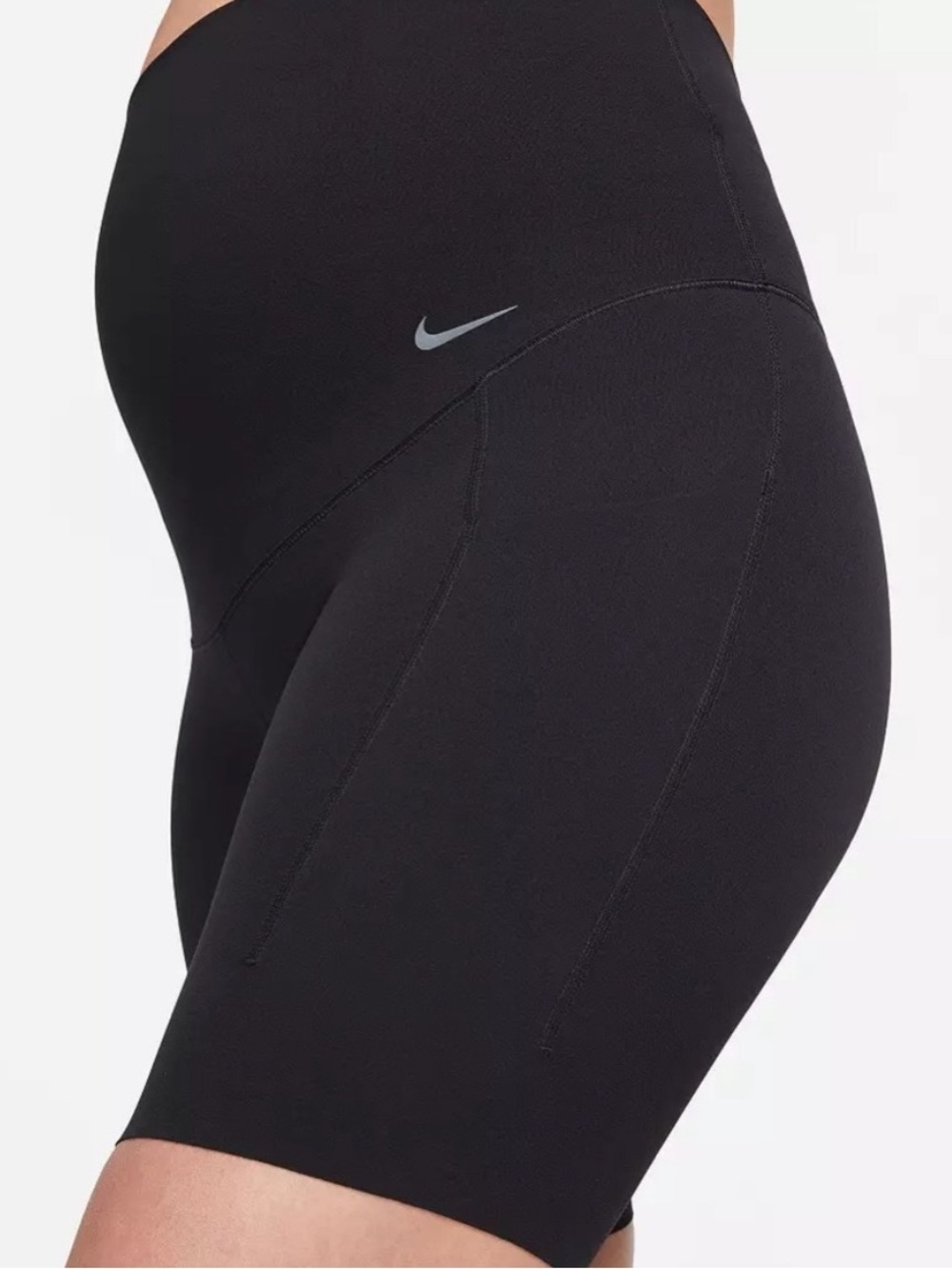 Black Nike Zenvy biker shorts with side pockets Nike maternity shorts high waist